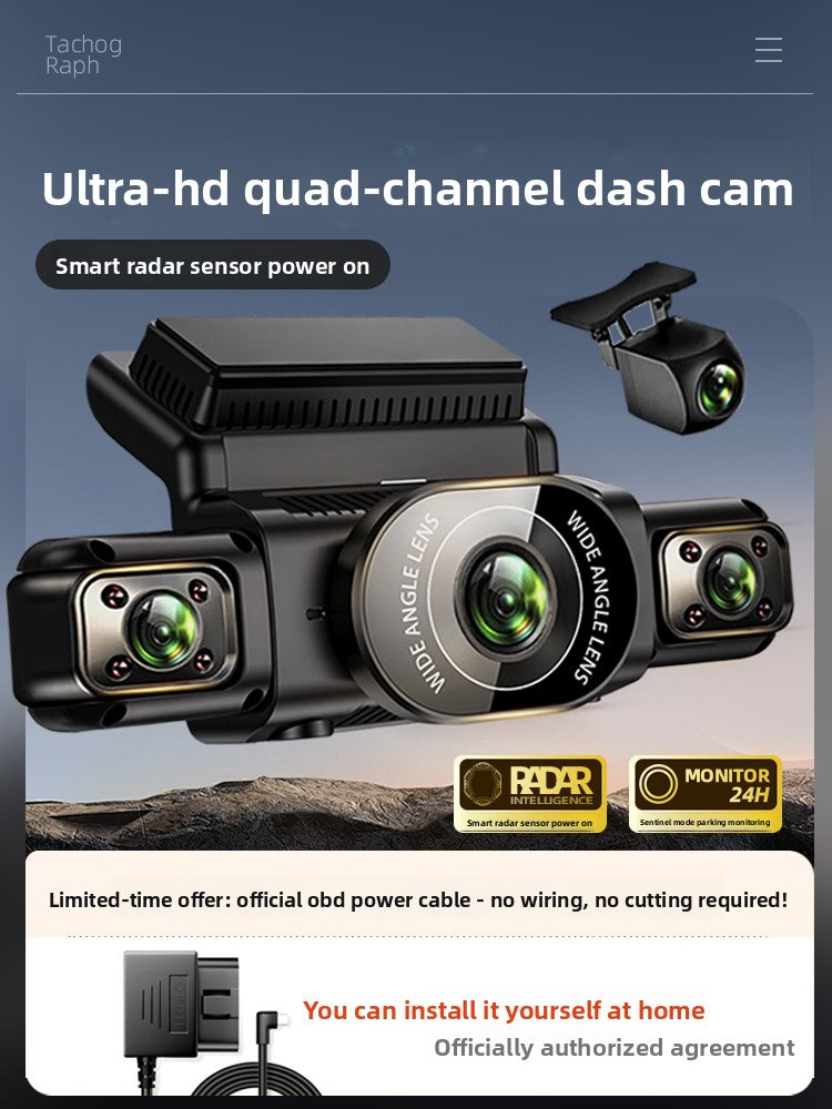 360 Degree Panoramic Car Driving Recorder with Parking Monitoring