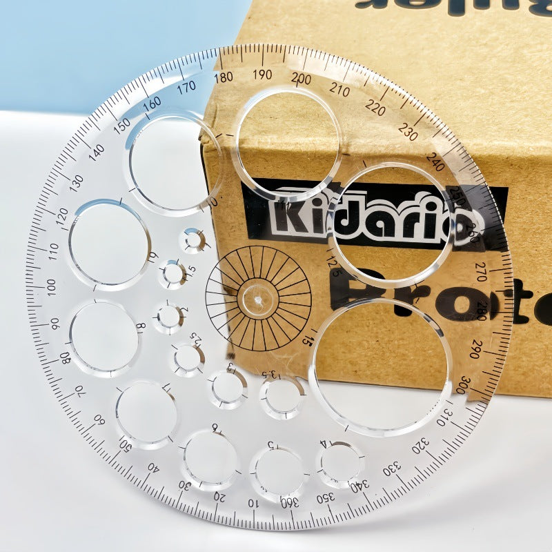 360-Degree Transparent Drawing Protractor
