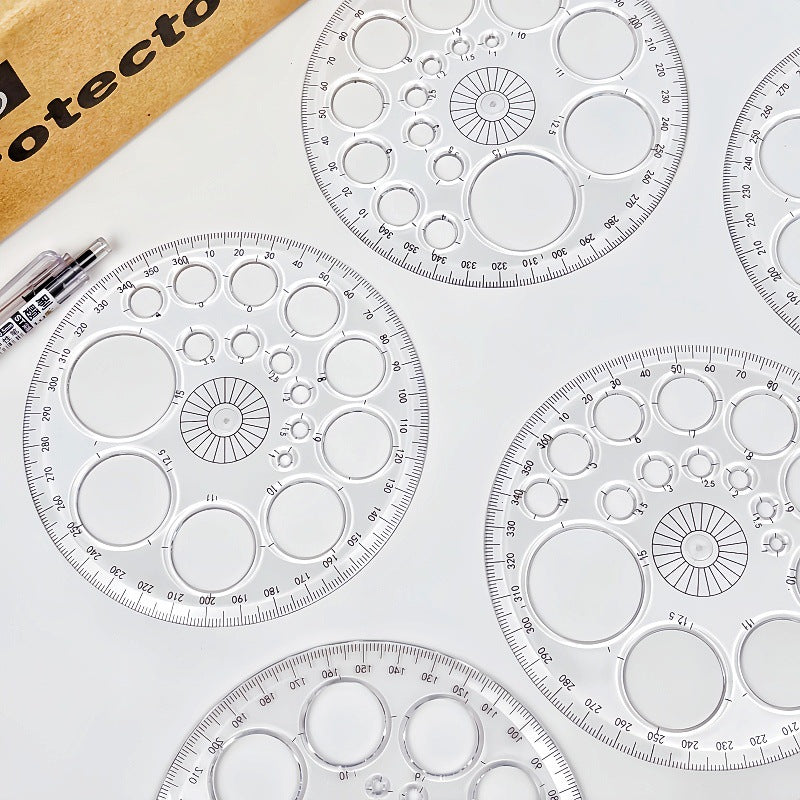360-Degree Transparent Drawing Protractor