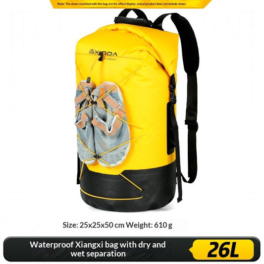 Stream-Tracking Backpack Waterproof Dry Wet Separation Bag
