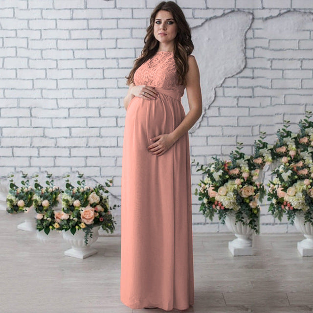 Buy Lace Sleeveless Maternity Dress Elegant & Comfortable Style