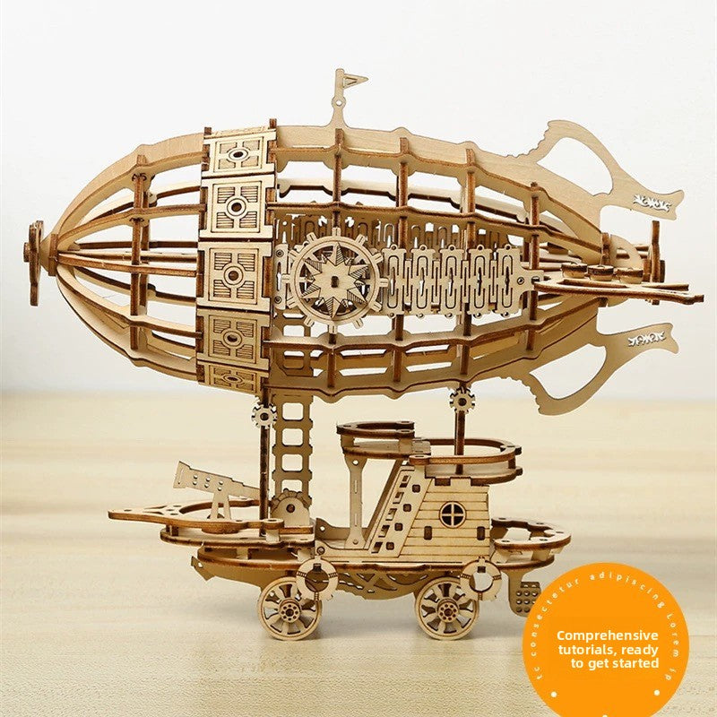 Three-Dimensional Wooden Airship Jigsaw Puzzle for Kids