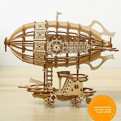 Three-Dimensional Wooden Airship Jigsaw Puzzle for Kids