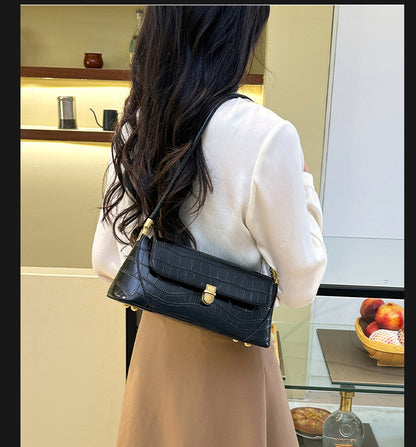 Vintage PU Baguette Shoulder Bag for Chic Underarm Style US