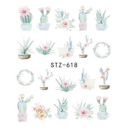 Buy Cute Butterfly Flower Nail Sticker Water Transfer Design.