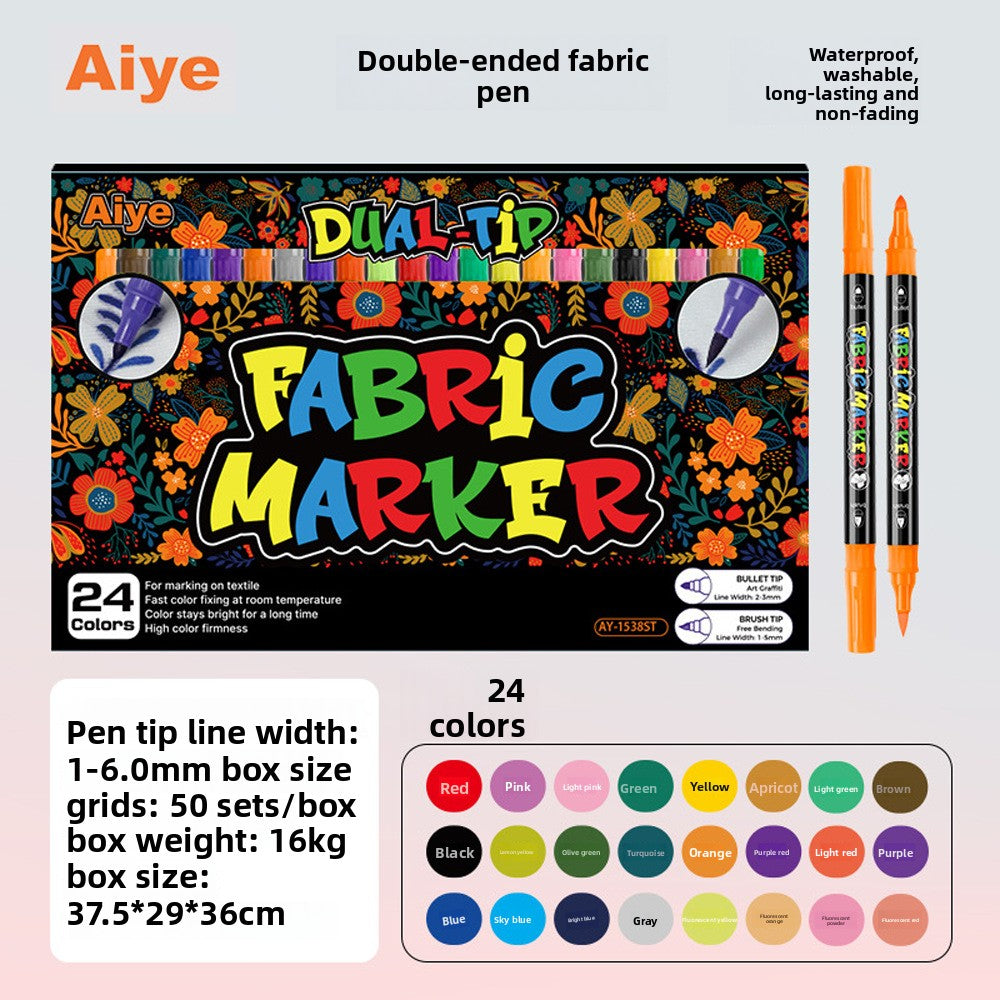 36-Color Fabric Markers, Washable & Waterproof for Clothes