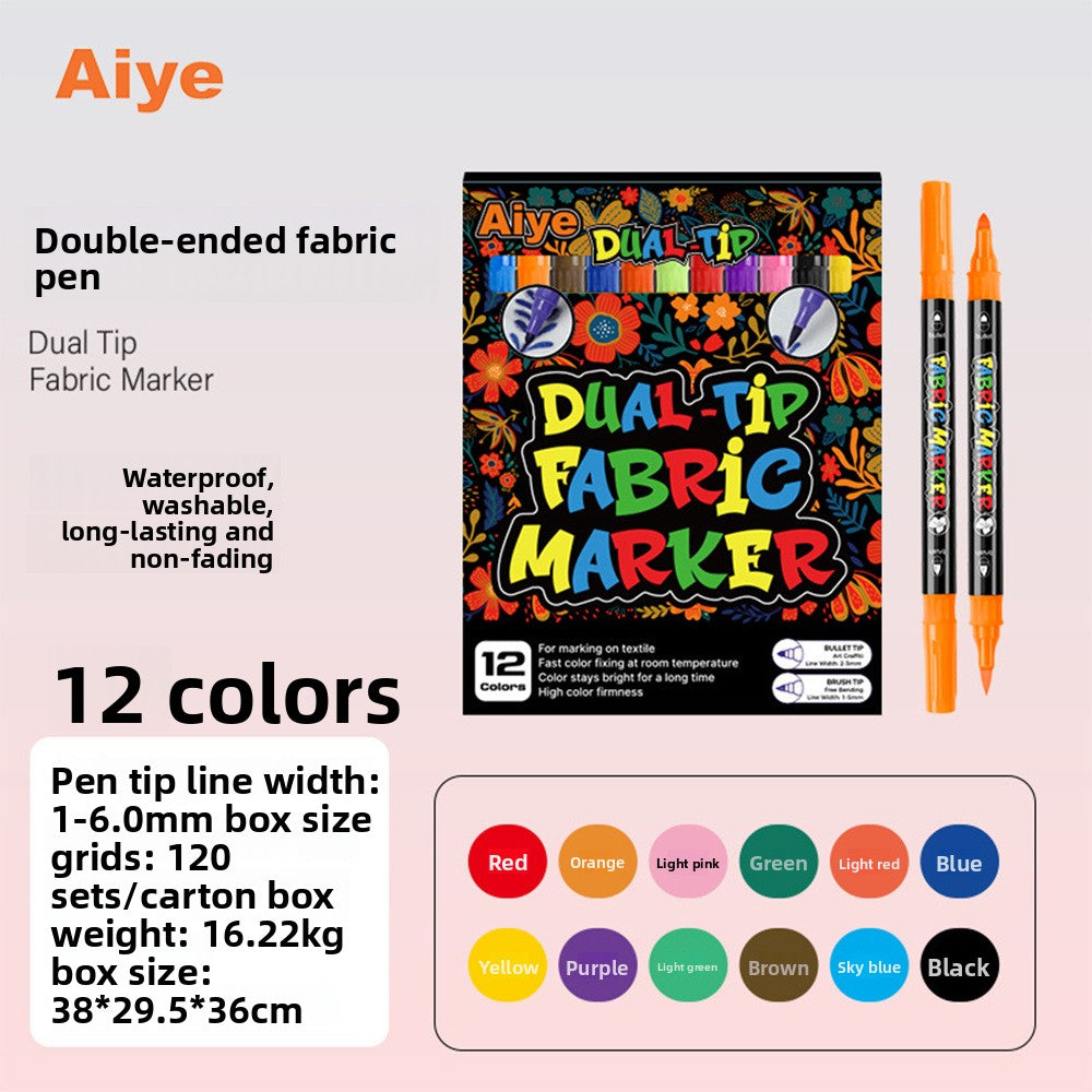 36-Color Fabric Markers, Washable & Waterproof for Clothes