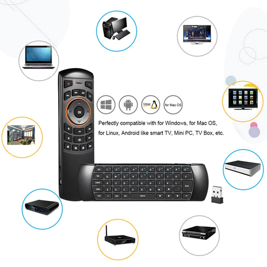 Docooler Mini Wireless Keyboard Air Mouse - 2.4GHz Gyroscope