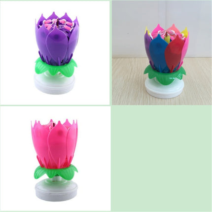 Buy First Musical Lotus Candle Colorful Birthday Cake Decor