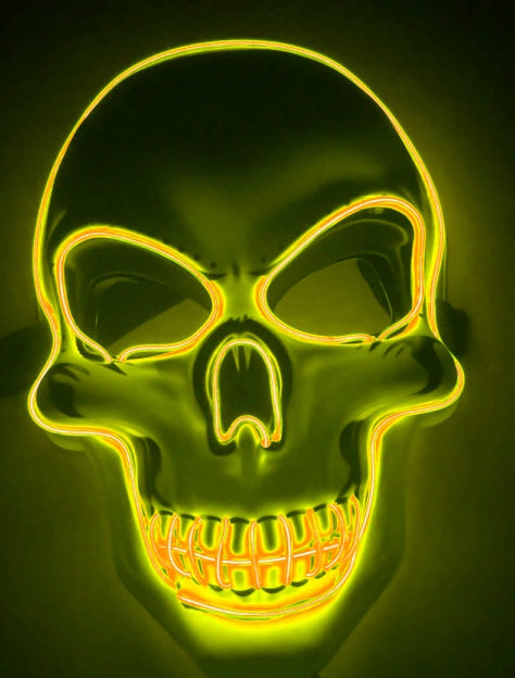 Buy Halloween Skeleton Mask LED Glow Scary Costume Party Wear