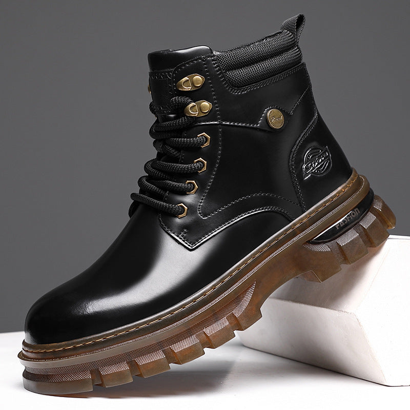 Fleece-Lined Warm Cotton British Style Platform Boots Winter