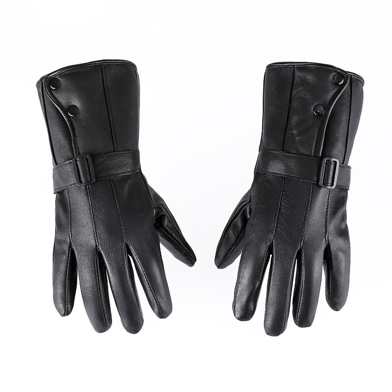 Warm Genuine Leather Gloves & Fleece Lining Waterproof Cozy
