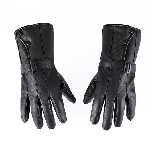Warm Genuine Leather Gloves & Fleece Lining Waterproof Cozy