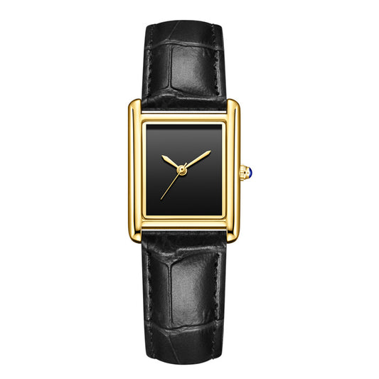 Buy Couple Leather Watch Strap Simple Square Waterproof