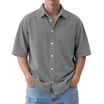 Buy Men’s Loose-Fit Corduroy Short-Sleeve Shirt Online