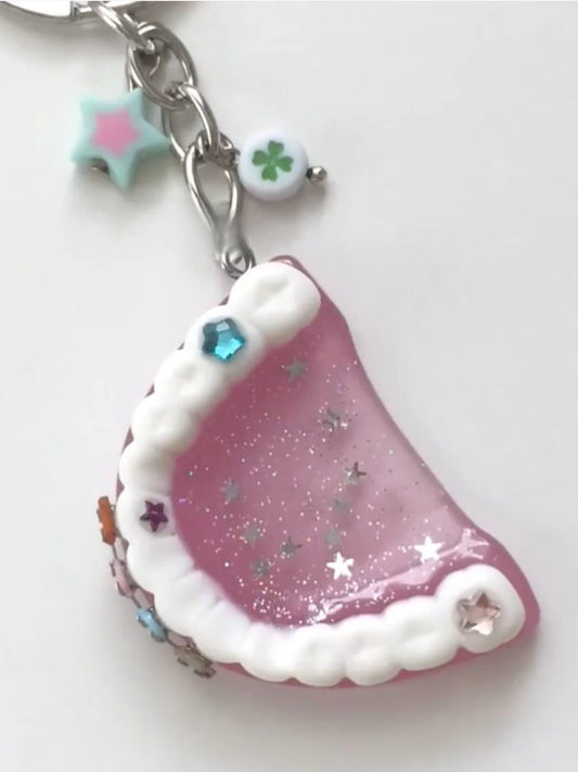 Buy Sweet Girl Sequin Glitter Teeth Car Keychain Cute Charm