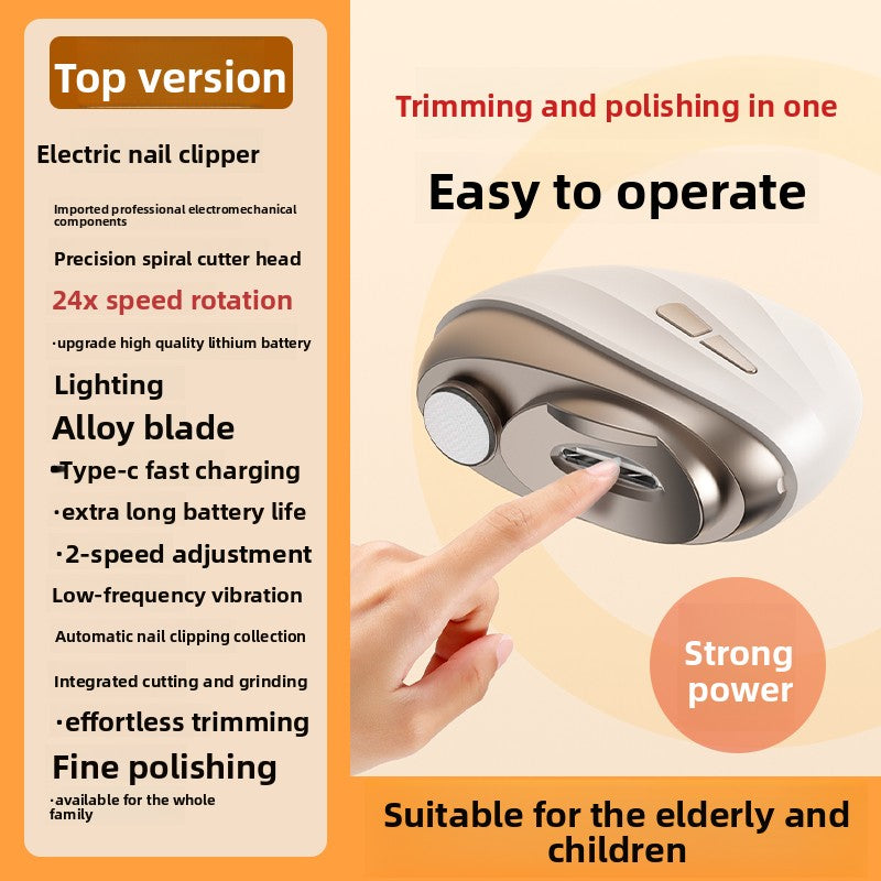 Electric Nail Clipper and Polisher with Sanding Function