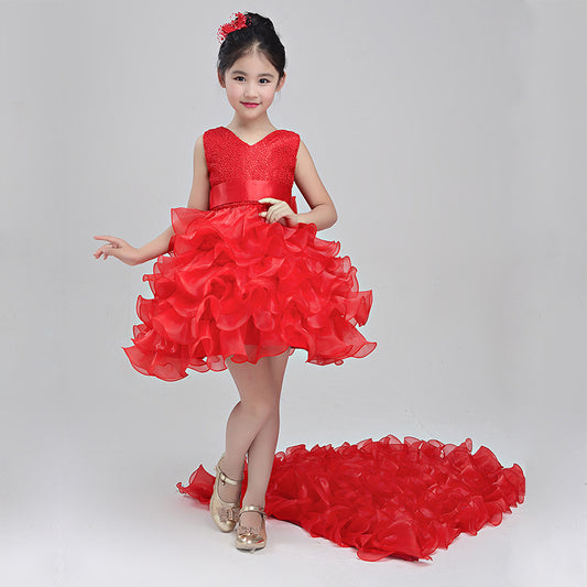 Girls Dress Wedding Flower Girl Skirt Child Princess Costume