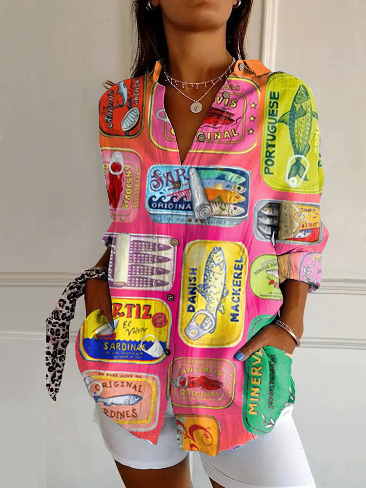 Womens Floral Pattern 3D Printed Long-Sleeve Shirt Online
