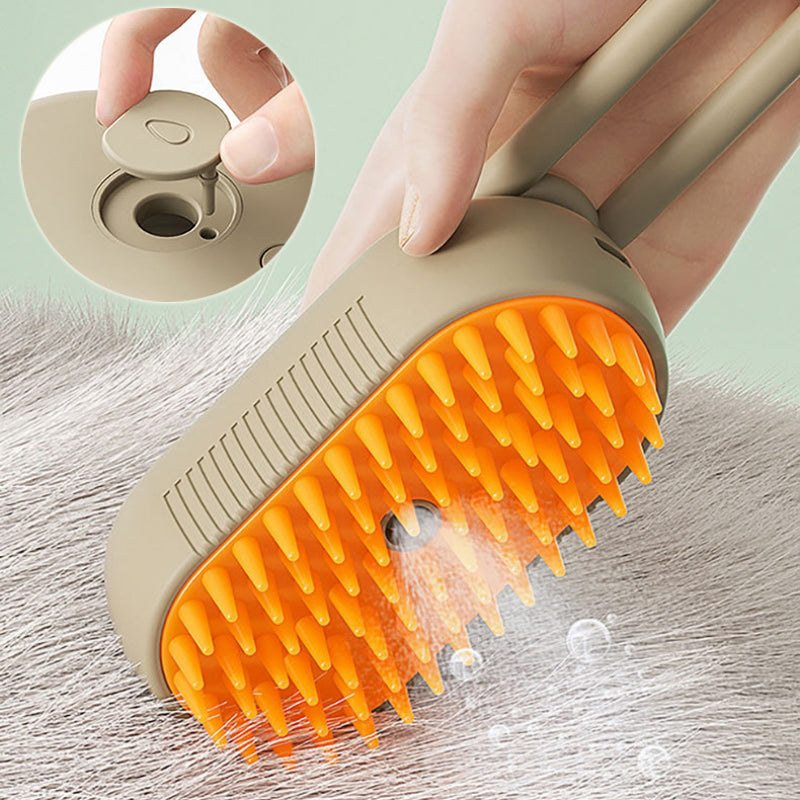 3-in-1 Electric Steam Pet Brush – Hair Removal & Massage Comb