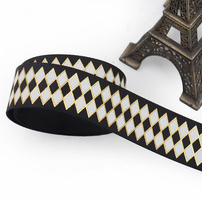 25mm Bronzing Geometric Rib Ribbon – Stylish Craft Ribbon
