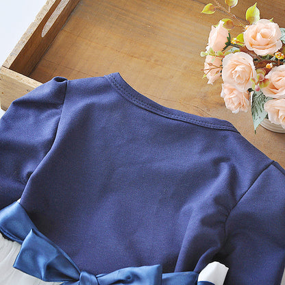 Long Sleeve Flower Bow Dress – Perfect for Special Occasions
