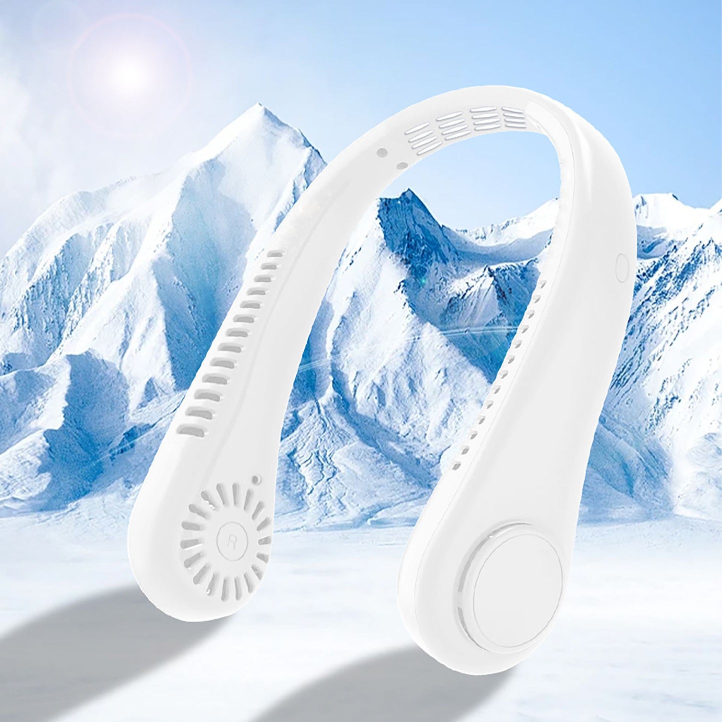 Portable USB Neck Hanging Fan with Rechargeable Cooling Power