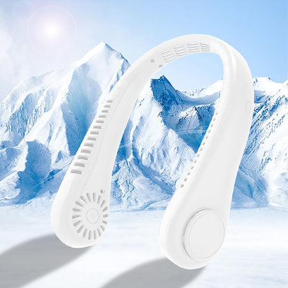 Portable USB Neck Hanging Fan with Rechargeable Cooling Power
