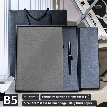 Soft Leather Covered Notebook with Litchi Pattern for Notes