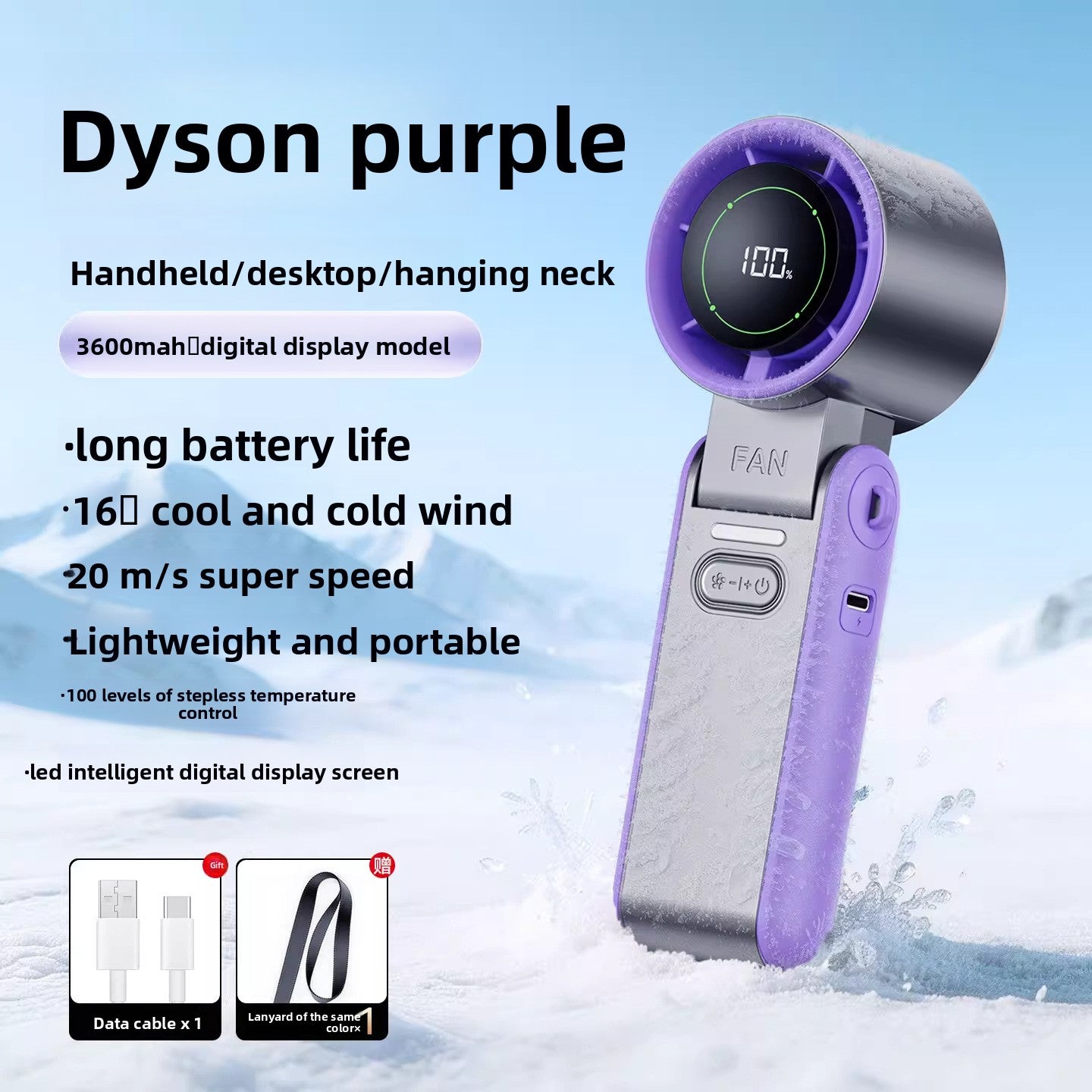 Neck Cooling Ice Compress Fan with Portable Cooling Power