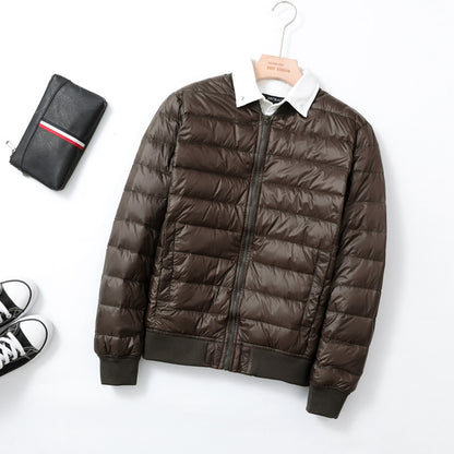 Lightweight Down Jacket with a Baseball Collar Stylish & Warm