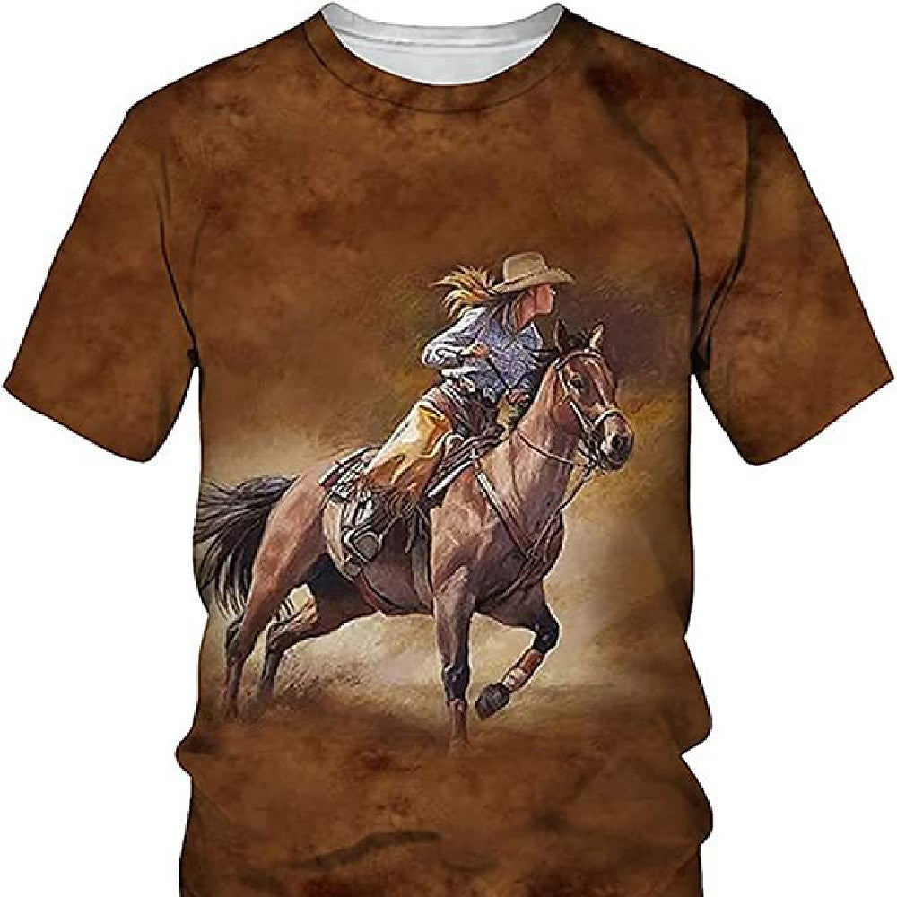 3D Digital Printing Men And Women Loose Fashion Round Neck Short Sleeves T-shirt Global swanky 1 