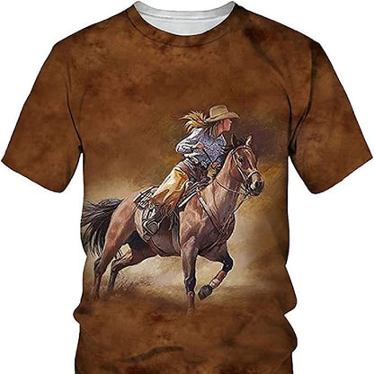 3D Digital Printing Men And Women Loose Fashion Round Neck Short Sleeves T-shirt Global swanky 1 
