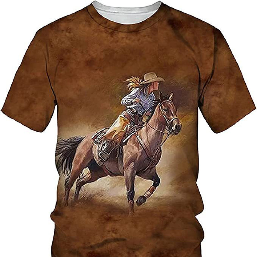 3D Digital Printing Men And Women Loose Fashion Round Neck Short Sleeves T-shirt Global swanky 1 
