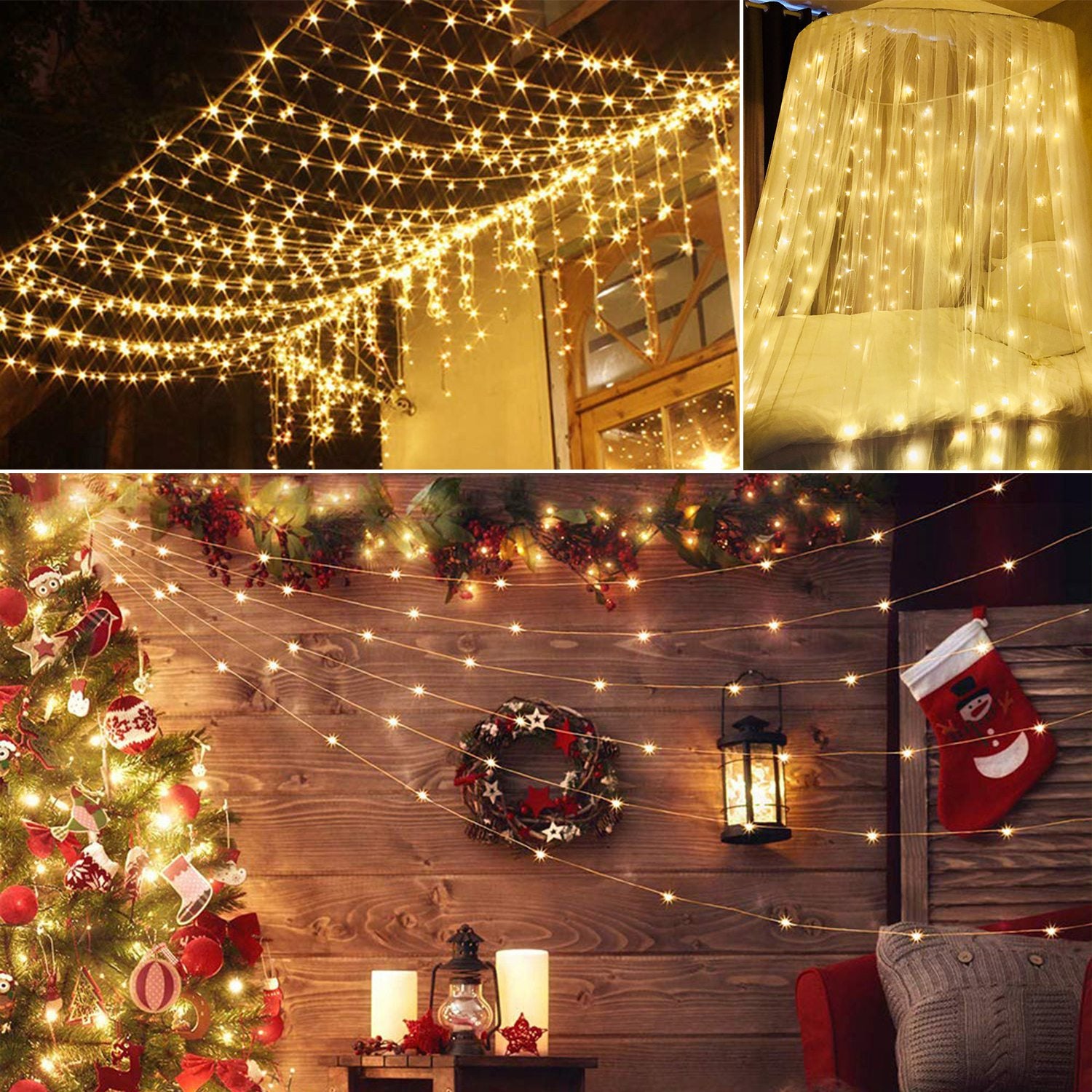 3M 300 LED String Curtain Light Remote With Waterproof Decor globalswanky 02