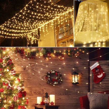 3M 300 LED String Curtain Light Remote With Waterproof Decor globalswanky 02