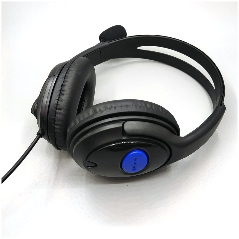 3.5mm headband wired headphones in blue