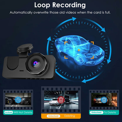 3 Channel Car Dash Cam with G Sensor and Motion Detection globalswanky 03
