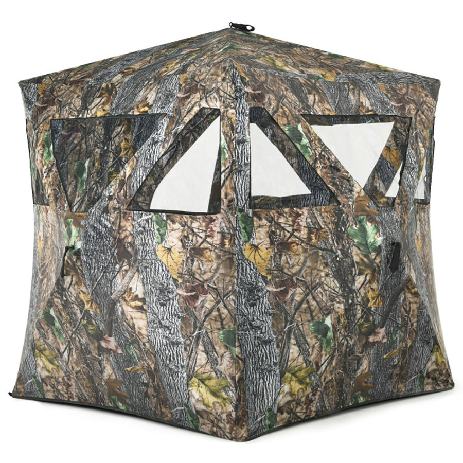 3 Person Portable Pop-Up Ground Hunting Blind With Tie-downs Global swanky 2