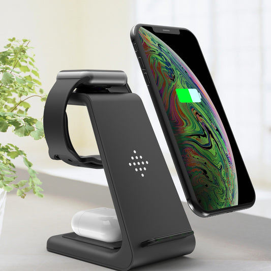 3 in 1 Fast Charging Station Wireless Charger Phone Stand Global Swanky 1