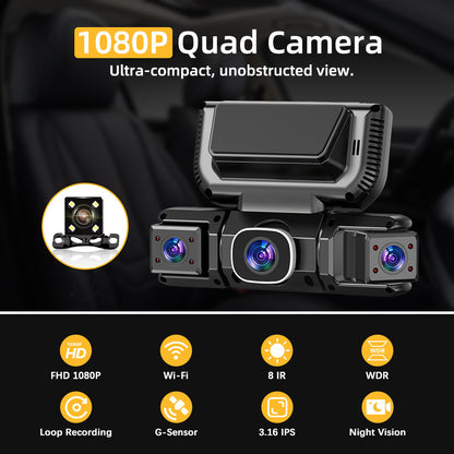 3 Inch Four Channel Dash Cam