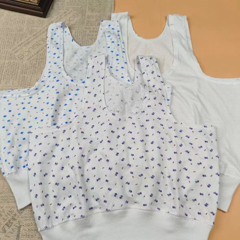 3-piece middle-aged and elderly vest pure cotton underwear for the elderly plus size loose undershirt mother vest underwear thin