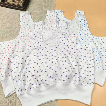 3-piece middle-aged and elderly vest pure cotton underwear for the elderly plus size loose undershirt mother vest underwear thin