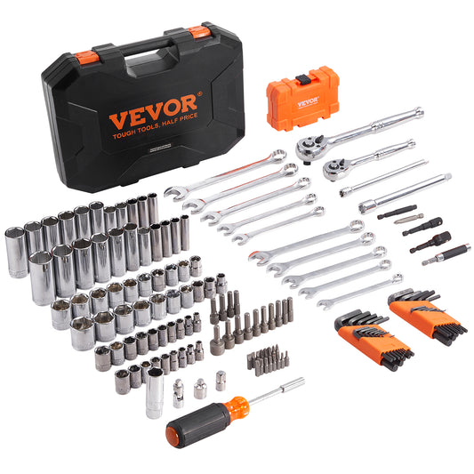 VEVOR 145-Piece Mechanics Tool and Socket Set for DIY Repairs