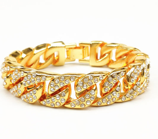 Full Diamond Cuban Chain Men’s Bracelet Domineering Gift