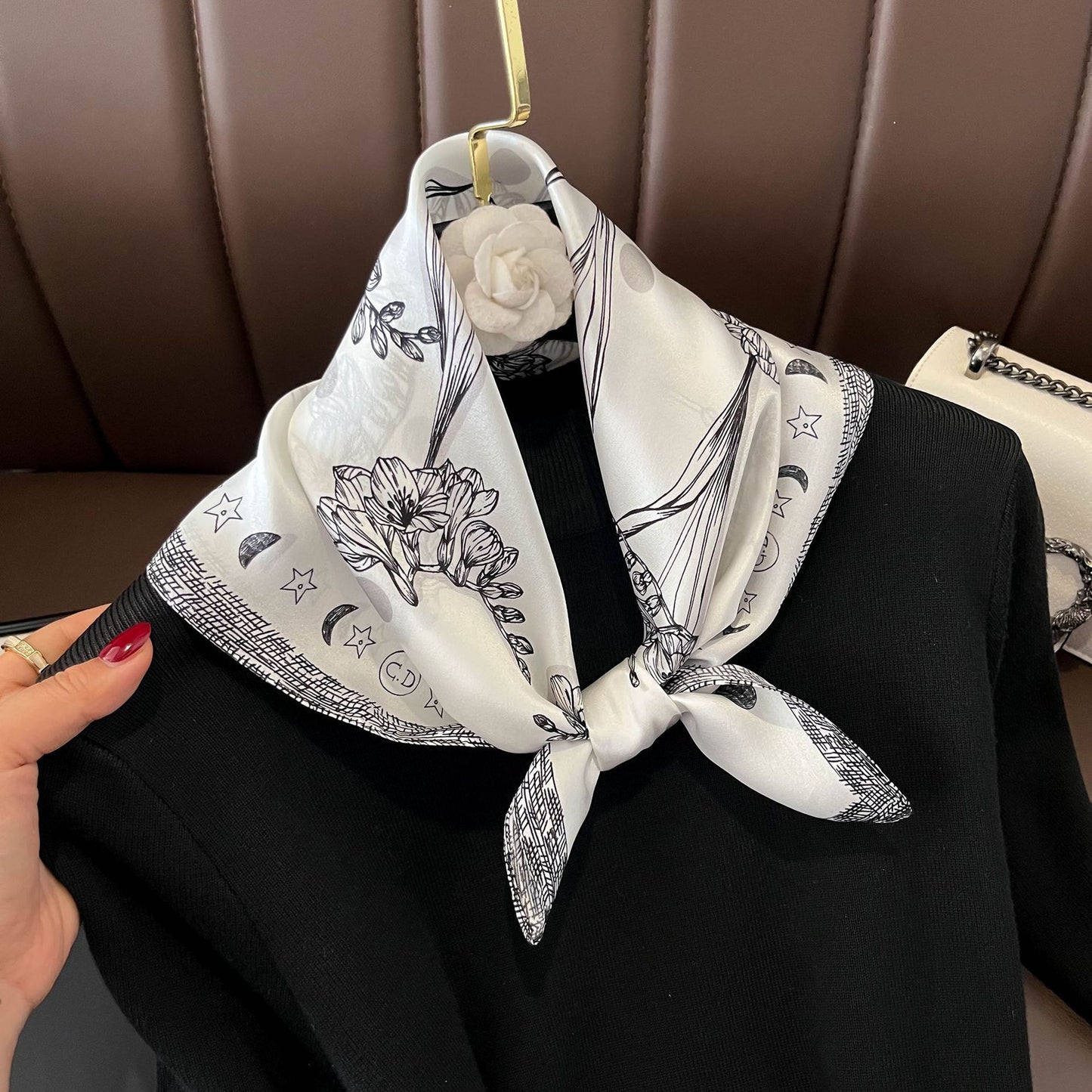 Buy Beige Silk Square Scarf for Women Versatile & Easy to Style