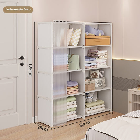 Dust-Proof Wardrobe Small Household Storage Cabinet for Home