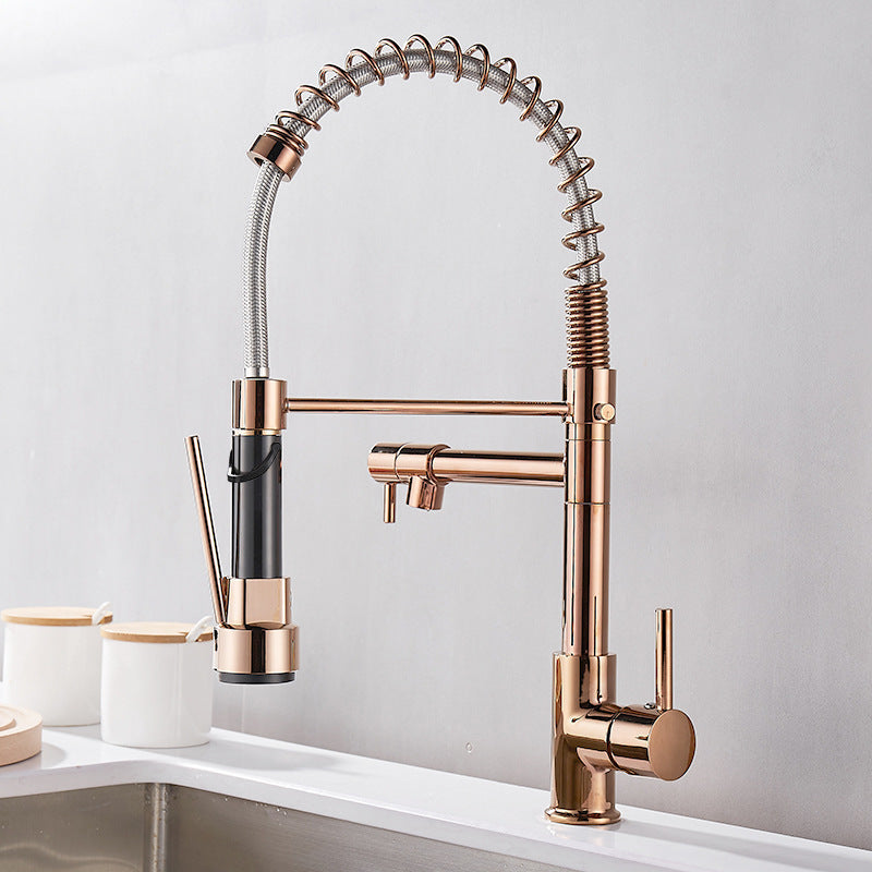 Pull Out Kitchen Faucet with Dual Handle for Daily Sink Use