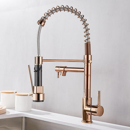 Pull Out Kitchen Faucet with Dual Handle for Daily Sink Use