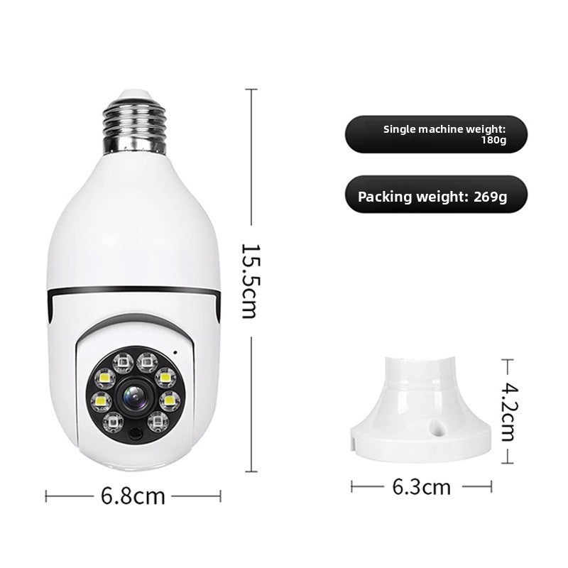 E27 WiFi Bulb Security Camera with Night Vision Monitoring